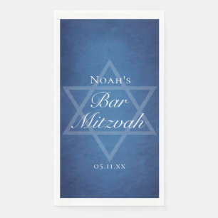 Blue Star of David Customized Bar Mitzvah Party Napkin