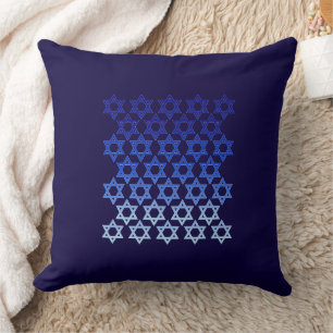 Blue Star of David Happy Hanukkah Jewish Holiday Throw Pillow