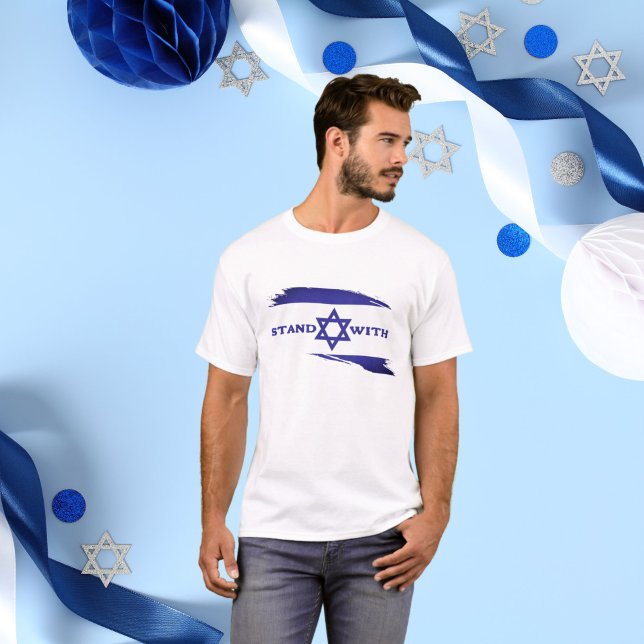 Blue Star of David Israeli Flag,Stand with Israel  T-Shirt (Creator Uploaded)