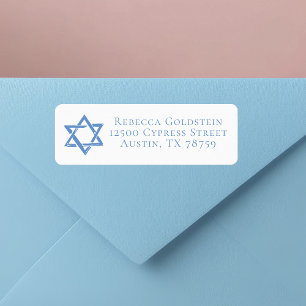 Blue Star of David Jewish Family Adresse de retour