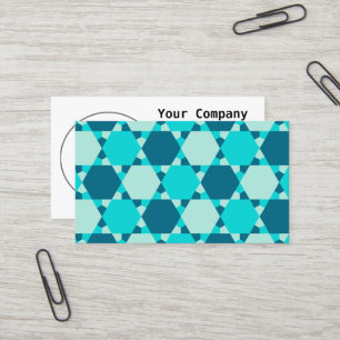 Blue Star of David Optical Illusion Pattern Business Card