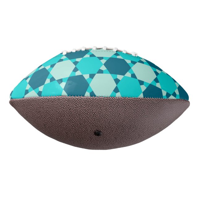 Blue Star of David Optical Illusion Pattern Football (Rotated 270)