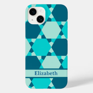 Blue Star of David Optical Illusion Pattern Name Case-Mate iPhone 14 Case