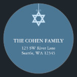 Blue Star Of David Return Address Labels<br><div class="desc">Light blue Star of David design. Customize with your information! Select the customize button to change the font style,  colour and size.</div>