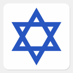 Blue Star of David Square Sticker