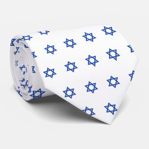 Blue Star Of David Universe White Tie