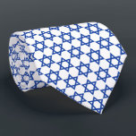 Blue Star Of David White Tie<br><div class="desc">Judaica Collection</div>