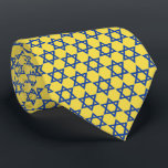 Blue Star Of David Yellow Tie<br><div class="desc">Judaica Collection</div>