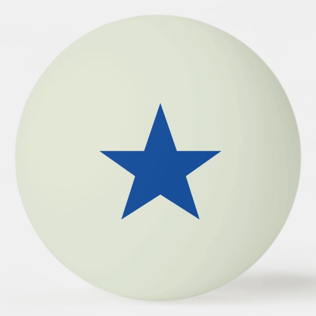 Blue Star on a Glow-in-the-Dark Ping Pong Ball (Front)