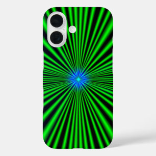 Blue Star on green Light iPhone 16 Case