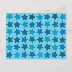 Blue Star Pattern Postcard