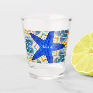 Blue star pattern  Thunder_Cove Shot Glass