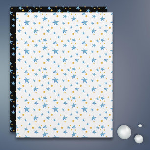 Blue star pattern with yellow dots scrapbooking