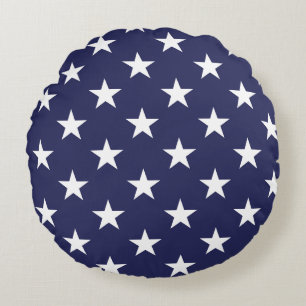 Blue Star Round Pillow