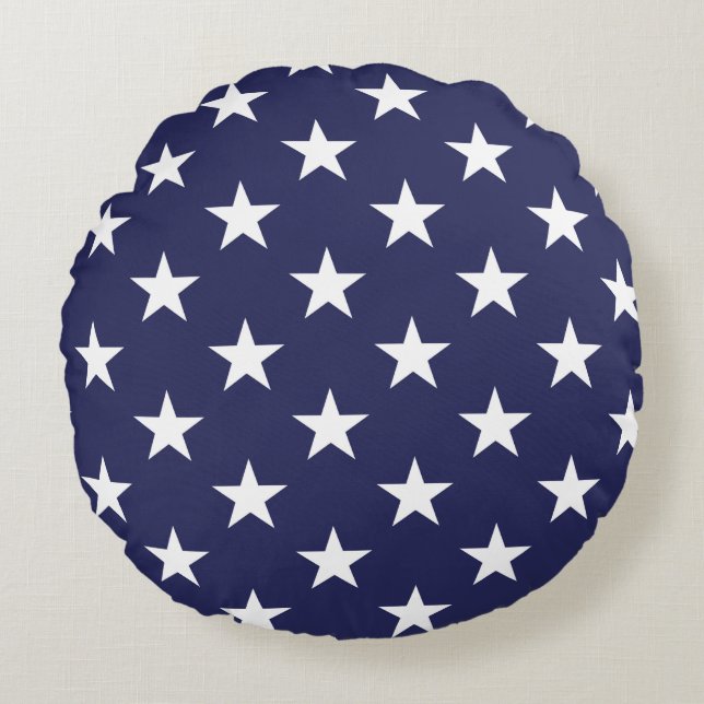 Blue Star Round Pillow (Front)