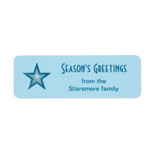 Blue Star 'Season's Greetings' text small pale