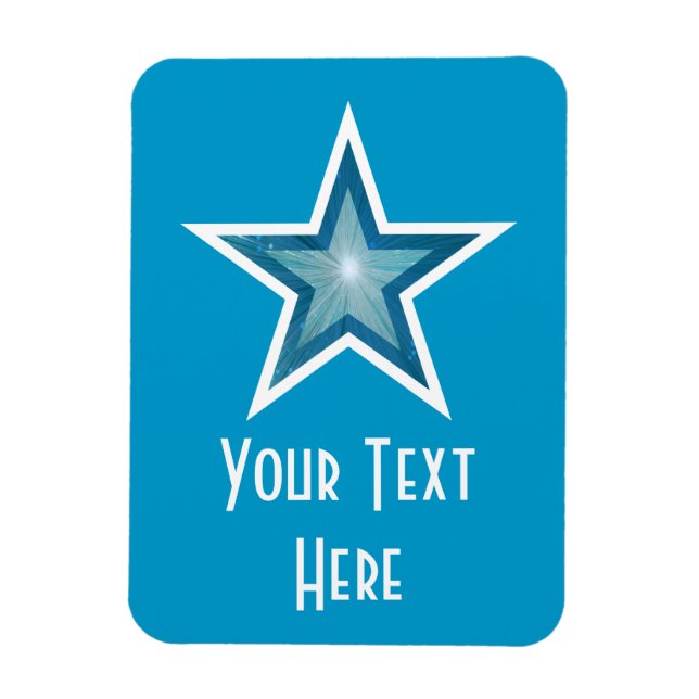 Blue Star 'Text' flexible magnet vertical blue (Vertical)