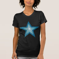 Blue Star 'two tone' ladies t -shirt black