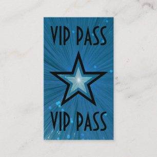 Blue Star 'VIP PASS' business card black back