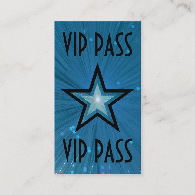 Blue Star 'VIP PASS' business card black back (Front)