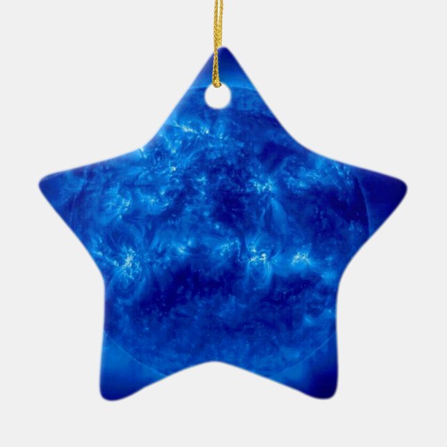 Blue Star Yellow Star Ceramic Ornament (Front)