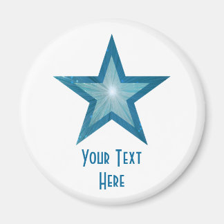 Blue Star 'Your Text' fridge magnet white
