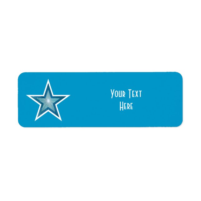 Blue Star 'Your Text' label small blue (Front)