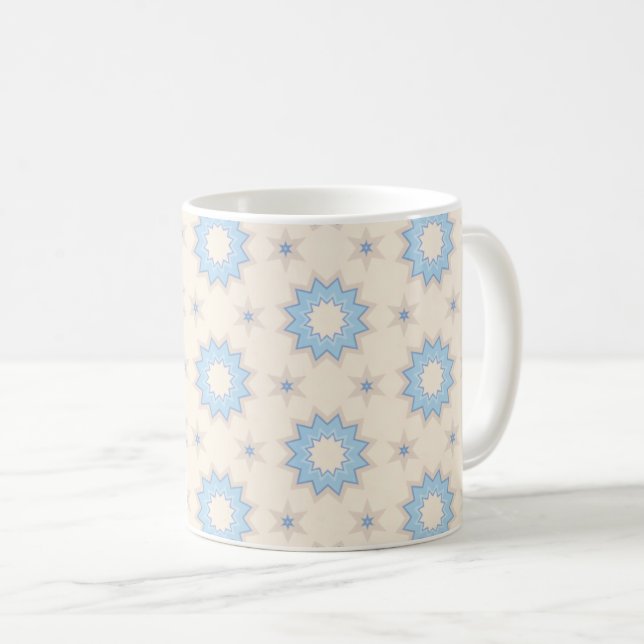 Blue Starburst Geometry Coffee Mug (Front Right)