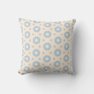Blue Starburst Geometry Throw Pillow