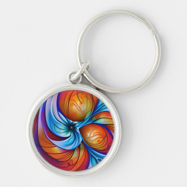 Blue Starburst Keychain (Front)