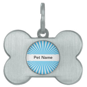 blue starbust cool design pet tag