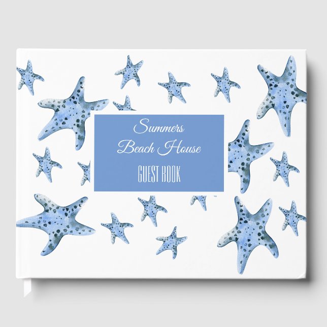 Blue Starfish Beach House Home Guest Book (Front)