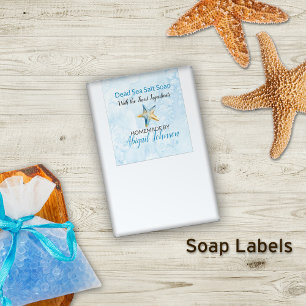 Blue + Starfish Beach-Themed Handmade Soap Labels