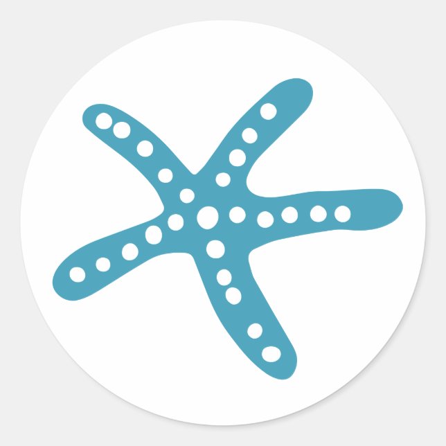 Blue Starfish Classic Round Sticker (Front)