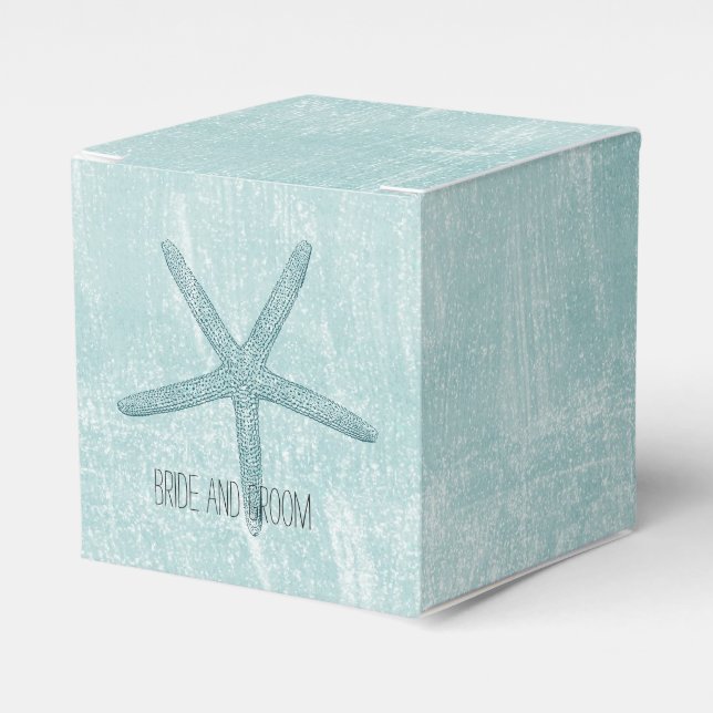 Blue Starfish Favor Box (Front Side)