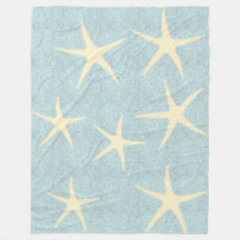 Blue Starfish Fleece Blanket
