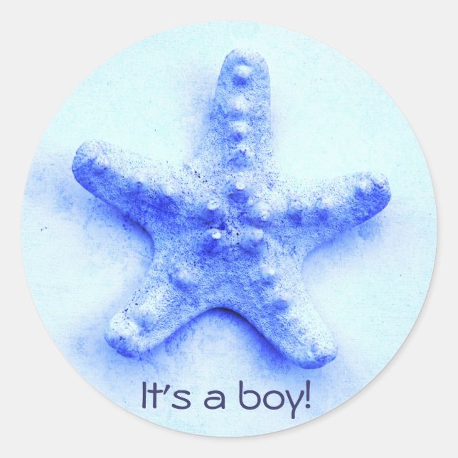 blue starfish it's a boy sticker (Front)