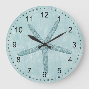 Blue Starfish Large Clock