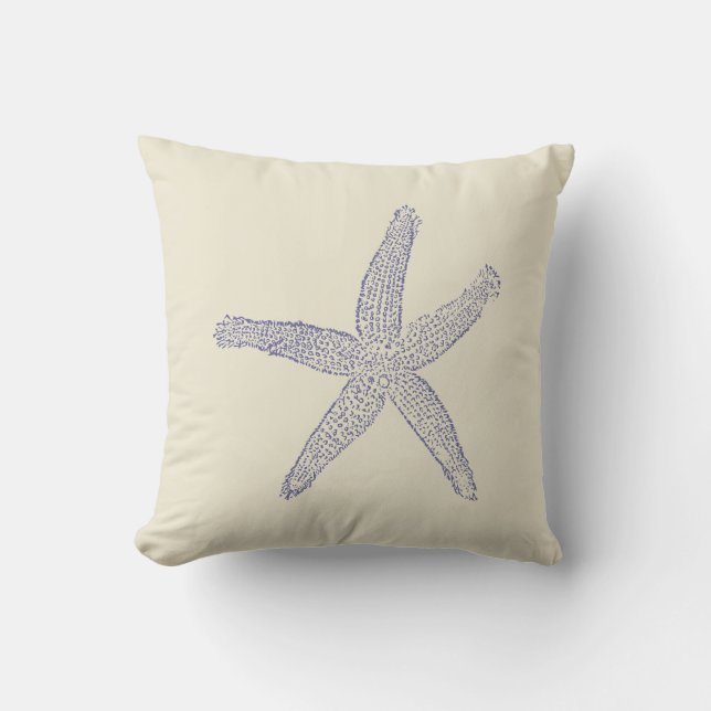 Blue Starfish Pillow (Front)