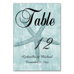 Blue Starfish Table Number