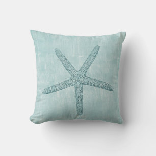 Blue Starfish Throw Pillow