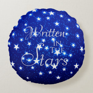 Blue Stargazer Round Pillow