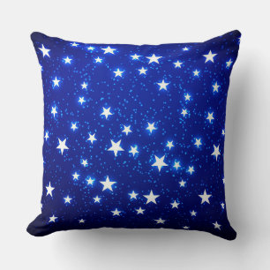 Blue Stargazer Throw Pillow