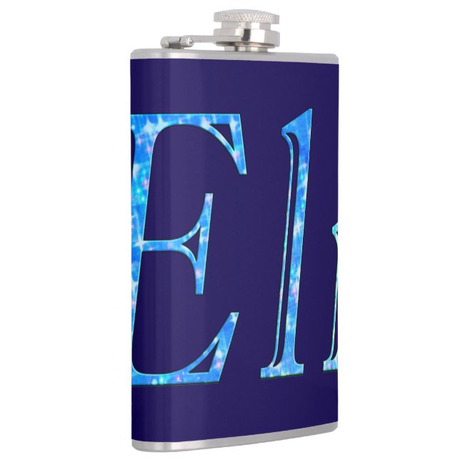 Blue Starry Eli Name, Hip Flask (Right)