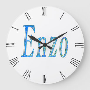 Blue Starry Enzo Name, Large Clock