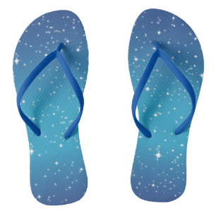 Blue Starry Night Flip Flops
