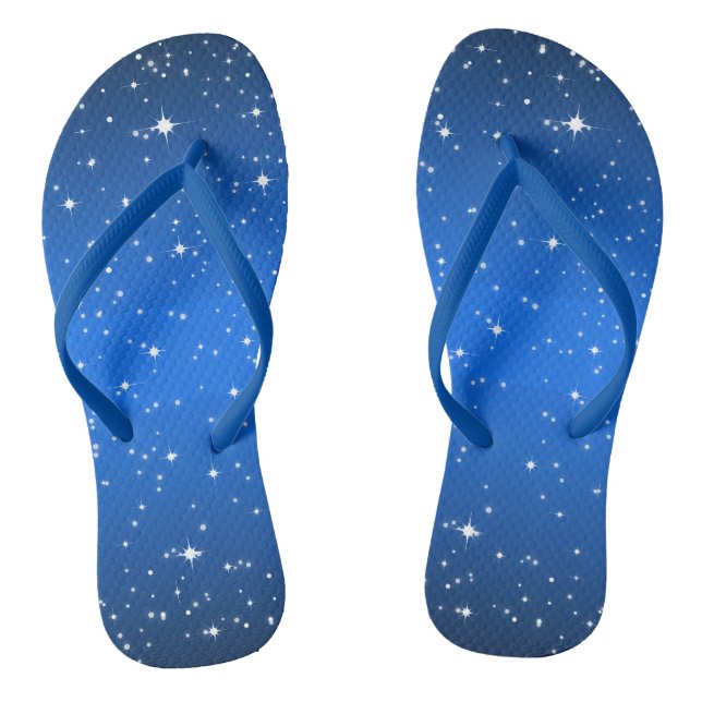 Blue Starry Night Flip Flops (Footbed)