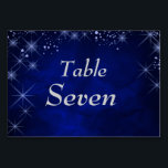 Blue Starry Night Formal Wedding Table Number<br><div class="desc">This table card features a dramatic blue night background with silver stars dotting the night sky. Both sides of the card have the same image. The silver grey text is easily customized. This pretty card matches the invitations of the same name in our store.</div>