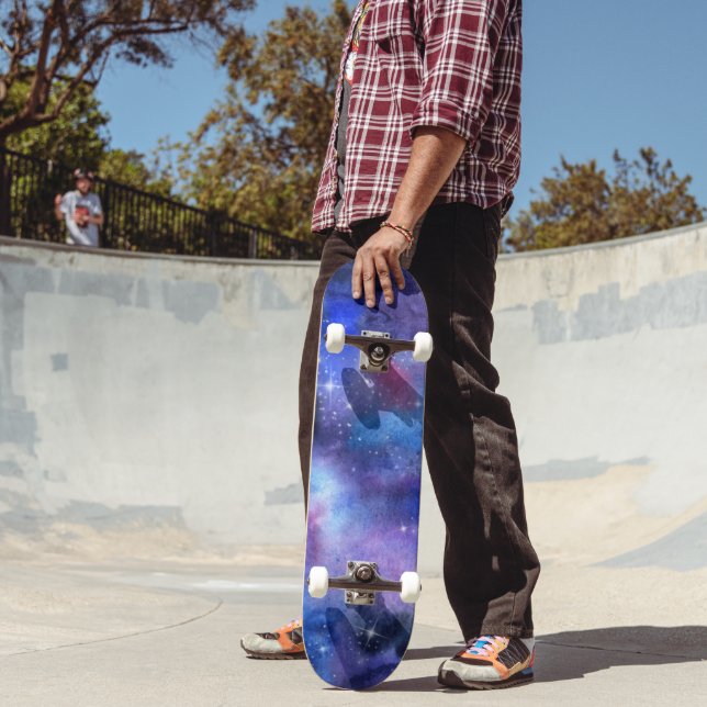 Blue Starry Night Galaxy Cosmic Skateboard (Outdoor 2)