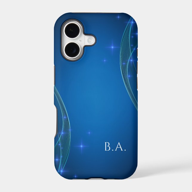 Blue Starry Night Minimalist Initials (Back)